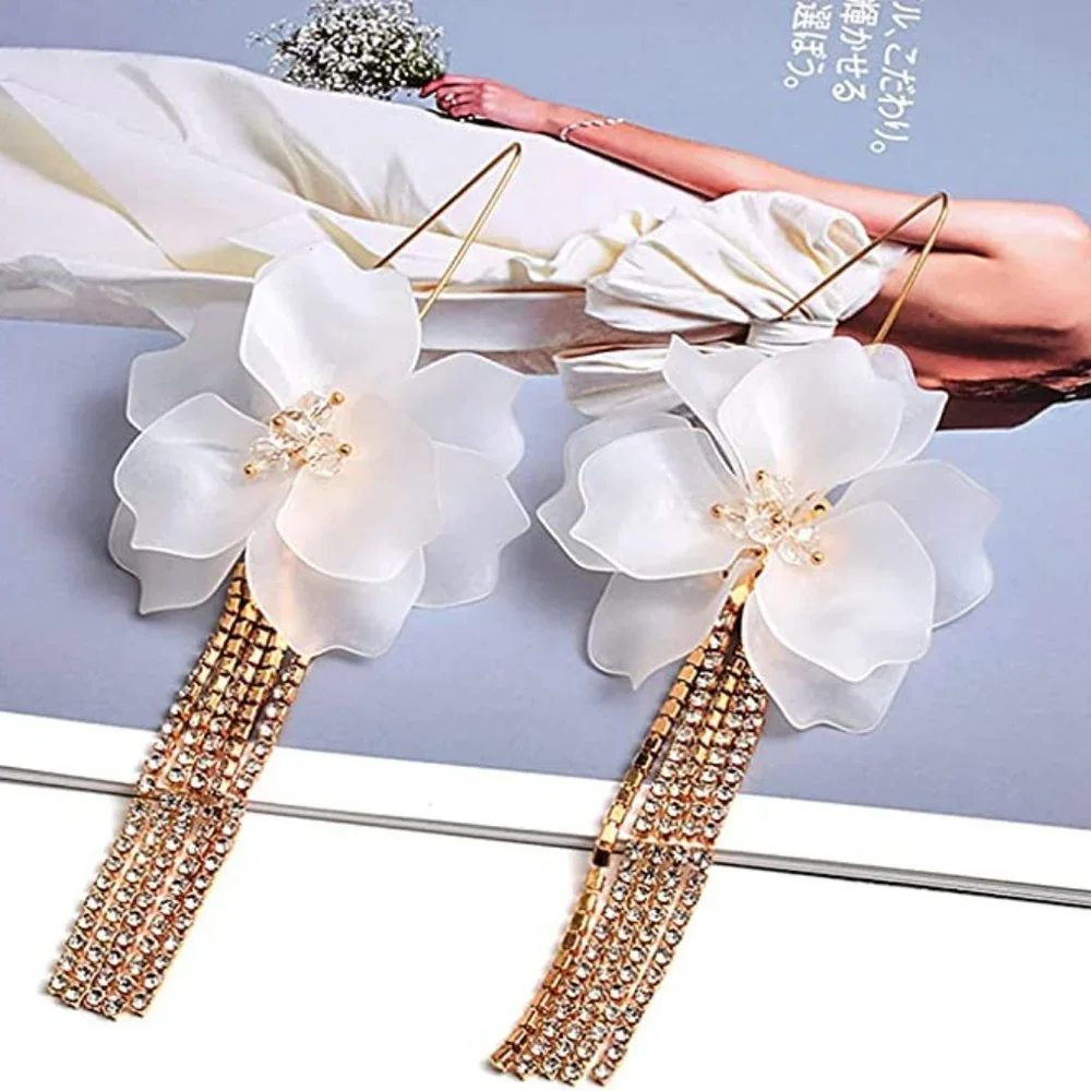 ♥Anthro Crystal Petal Earrings ♥ - Picture 1 of 5
